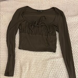 SHEIN Olive Green Long Sleeve Top
